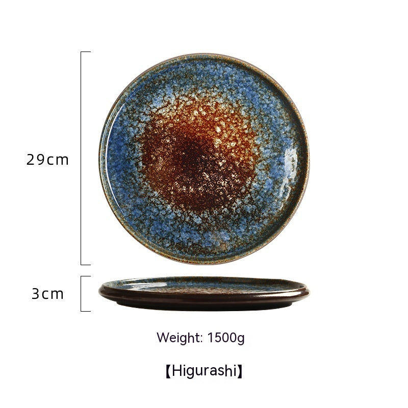 Assiette japonaise en céramique "Hi to kōri"