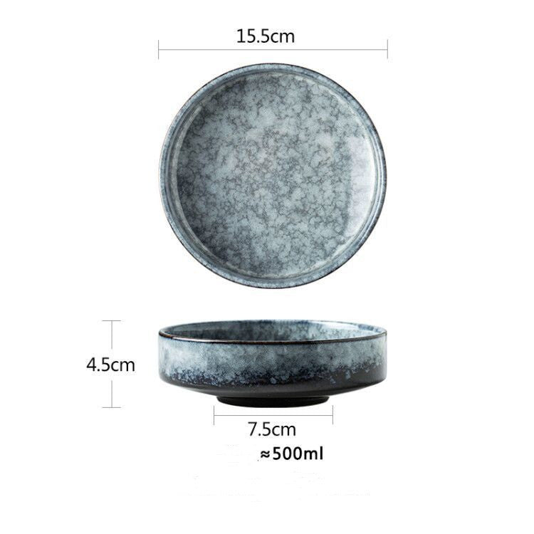 Assiette creuse & Bol en céramique "Kuroto"