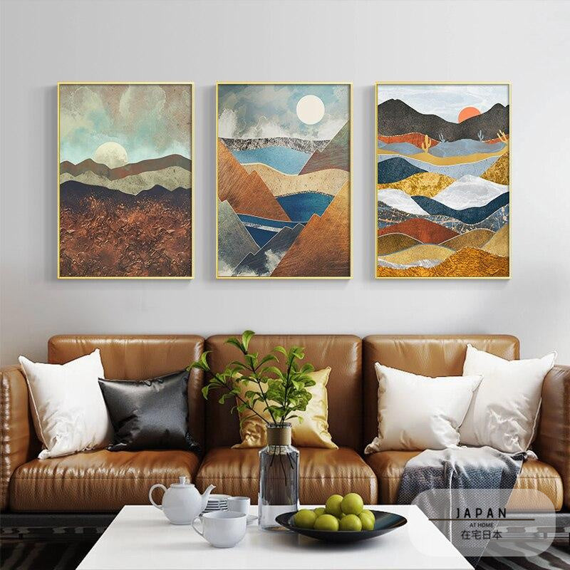 Affiche japonaise - « Montagne Ocre »