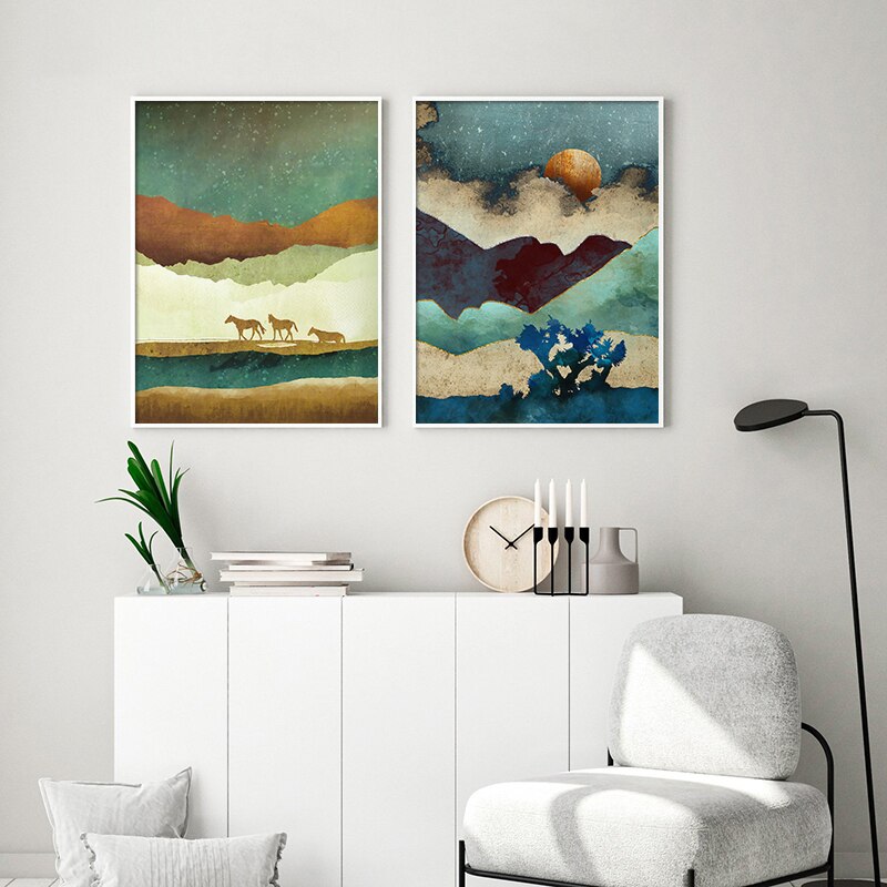 Affiche japonaise - « Montagne Ocre »