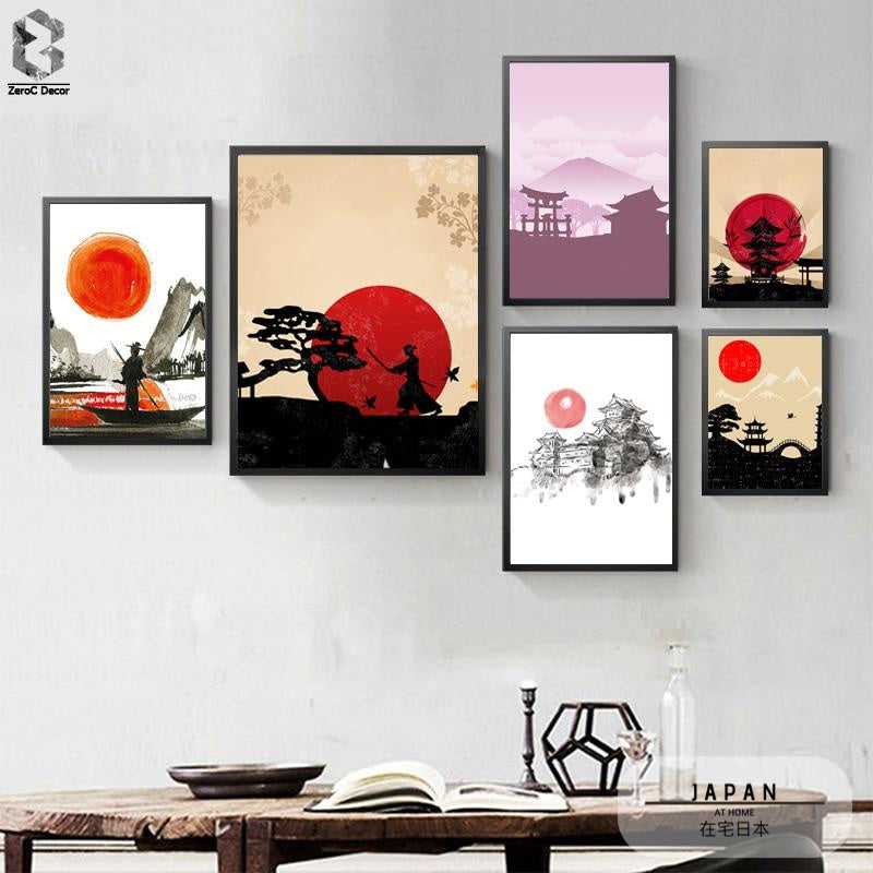 Affiches japonaises style "Dessin à l'encre"