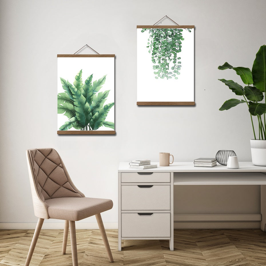 Cadre de suspension en pour affiche en bois naturel (2 couleurs)