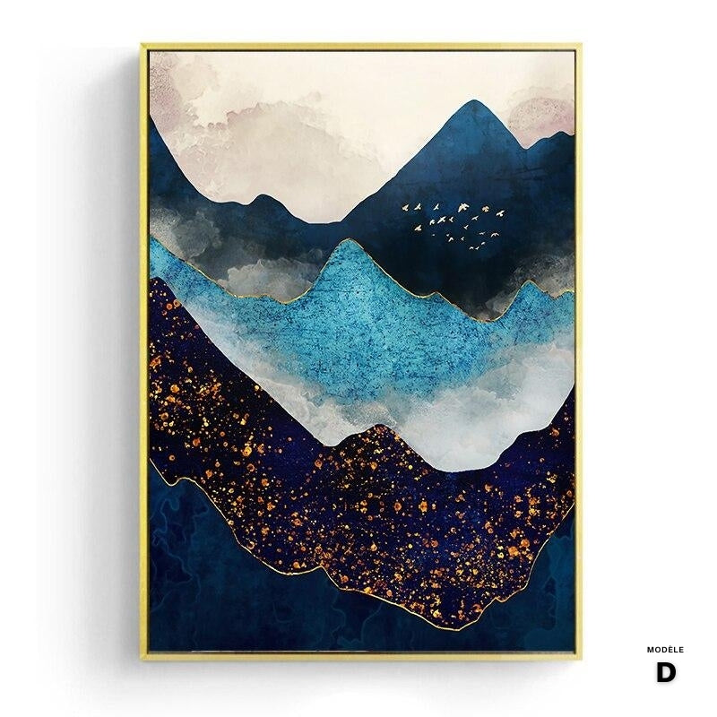 Affiche japonaise, paysage abstrait - « Soleil orange »