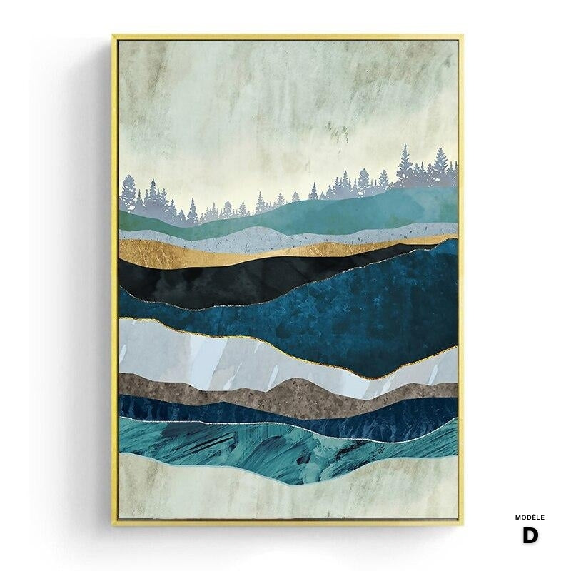 Affiche japonaise, paysage abstrait - « Profondeurs de la mer »
