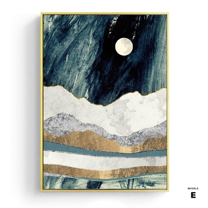 Affiche japonaise, paysage abstrait - « Profondeurs de la mer »