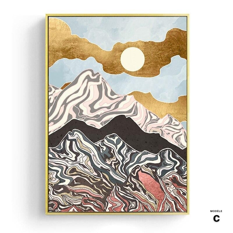 NOUVEAUTÉ || Affiche japonaise - Paysage abstrait, "Forêt dorée"