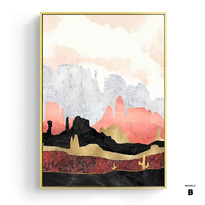 NOUVEAUTÉ || Affiche japonaise - Paysage abstrait, "Forêt dorée"