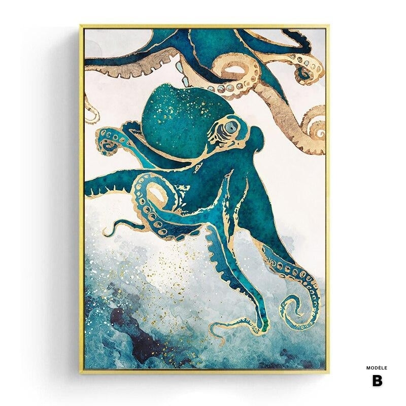 Affiche japonaise, paysage abstrait - « Profondeurs de la mer »