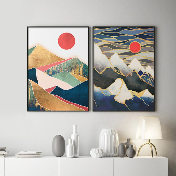 NOUVEAUTÉ || Affiche japonaise - Paysage abstrait, "Forêt dorée"
