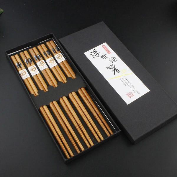 Coffret de baguettes japonaises motif "Poisson"