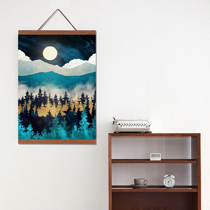 Cadre de suspension en pour affiche en bois naturel (2 couleurs)