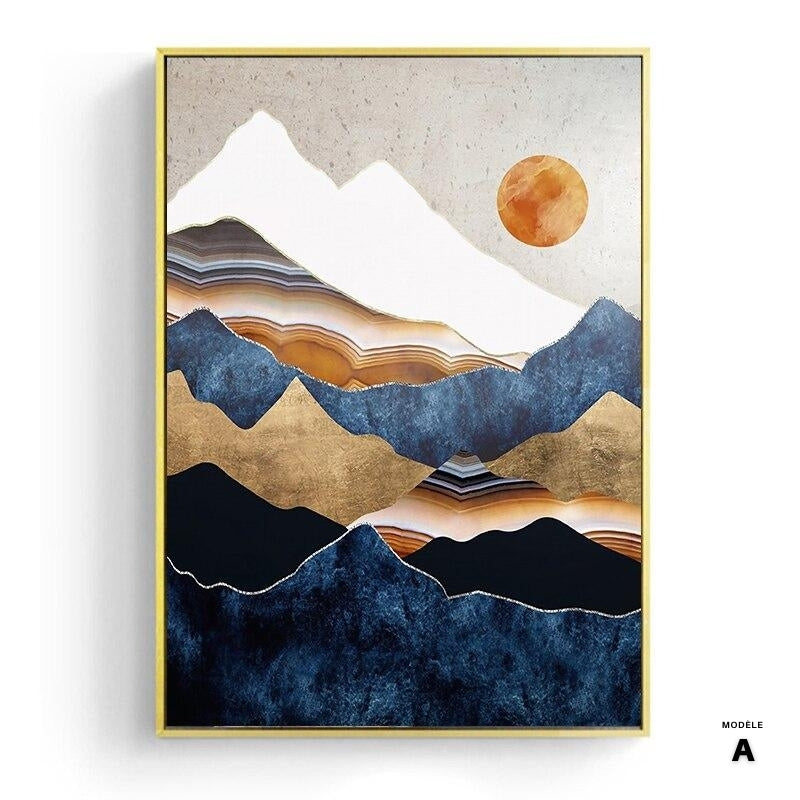 Affiche japonaise, paysage abstrait - « Soleil orange »