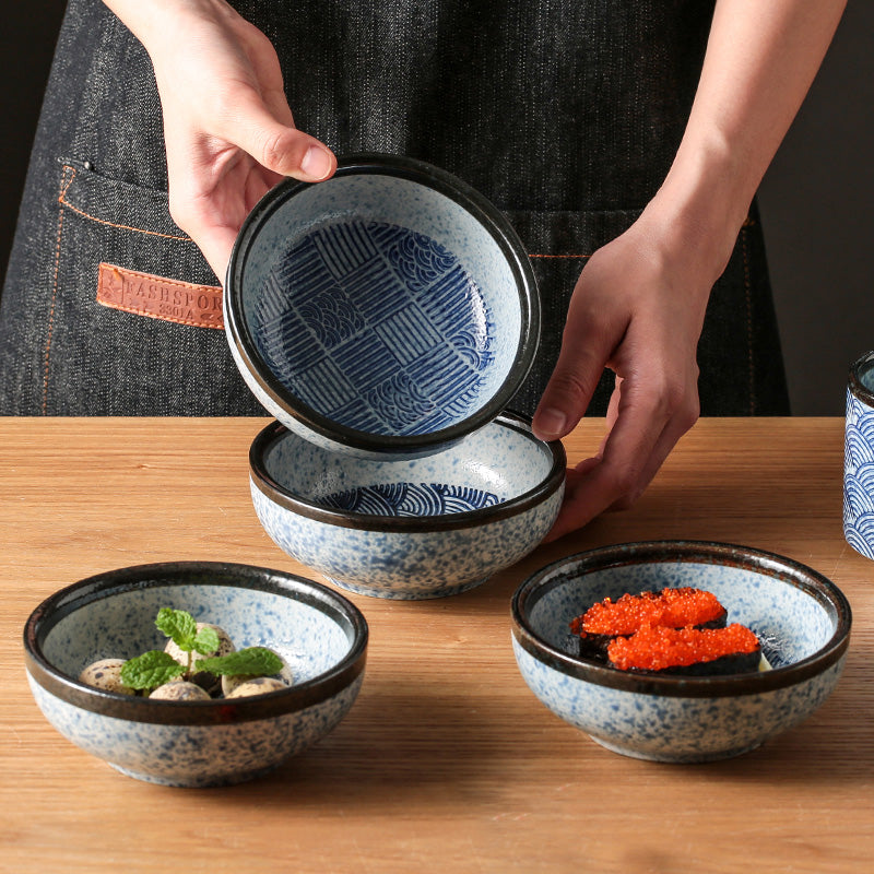 Bol à riz motif traditionnel japonais "Seigaiha"