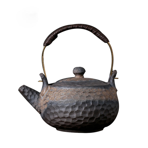 Stoneware Hammered Handle Pot