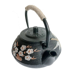 Théière japonaise en fer à motifs fleur « Tokuda »