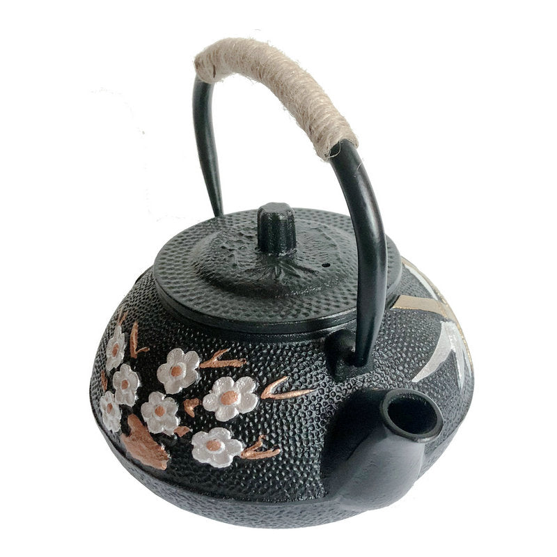 Théière japonaise en fer à motifs fleur « Tokuda »