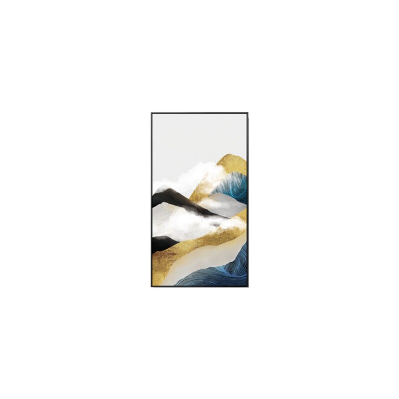 Affiche japonaise - Paysage abstrait, "Montagne dorée"