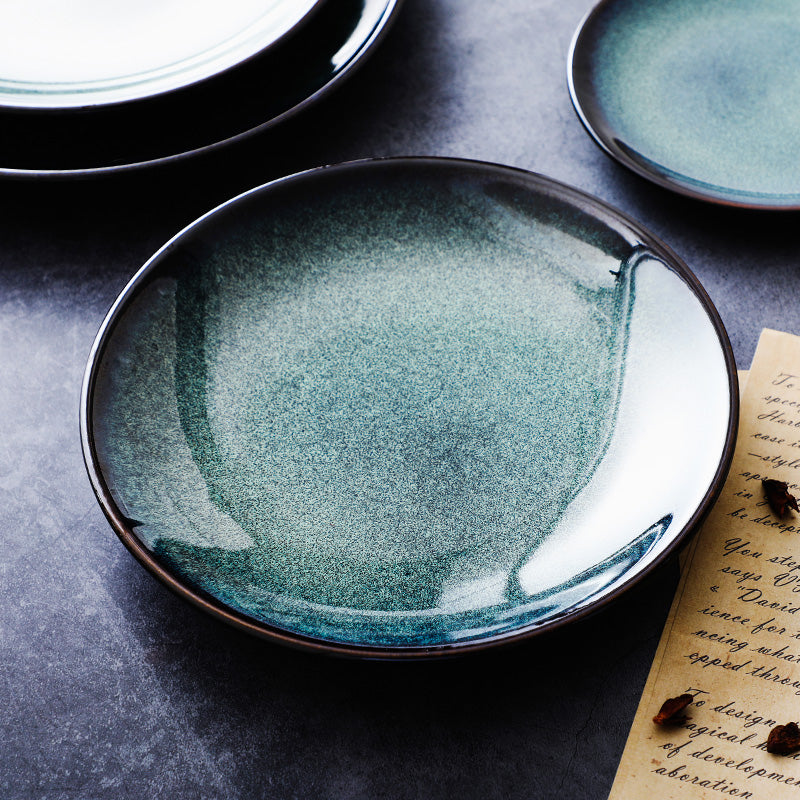 Assiette bleue en céramique "Mihara"