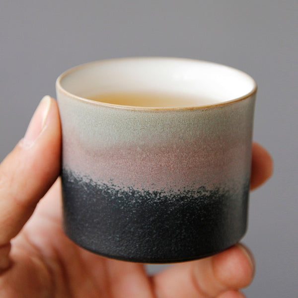 Tasse à thé en céramique japonaise avec couvercle et filtre, motifs fleurs,  FURAWAZU