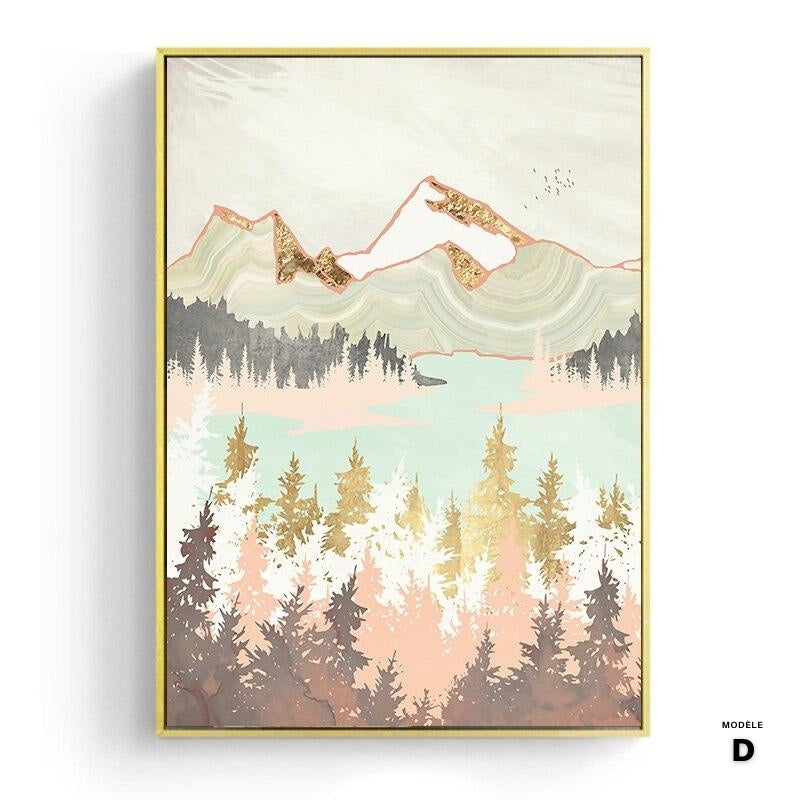 NOUVEAUTÉ || Affiche japonaise - Paysage abstrait, "Forêt dorée"