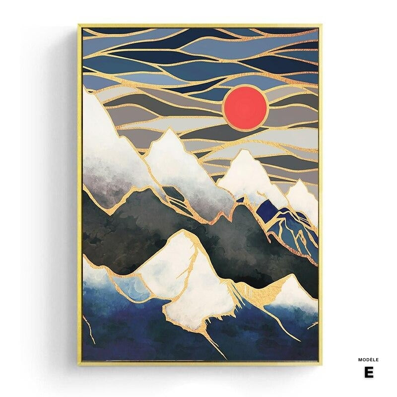 NOUVEAUTÉ || Affiche japonaise - Paysage abstrait, "Forêt dorée"