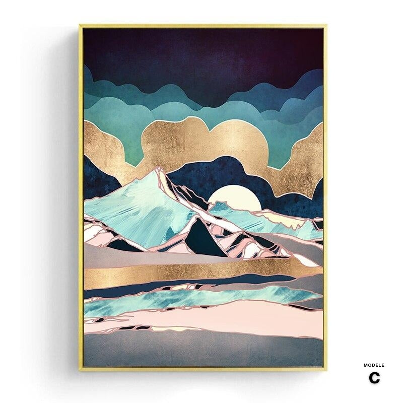 Affiche japonaise, paysage abstrait - « Montagne de diamant »