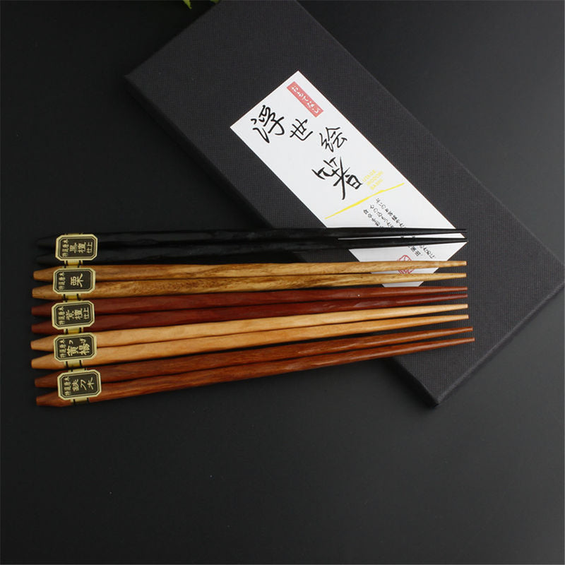 Coffret 5 baguettes collection « Kitakyushu » motif bois naturel