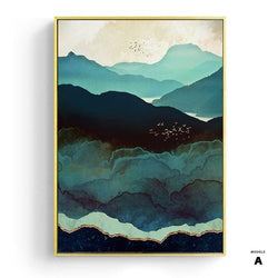 Affiche japonaise, paysage abstrait - « Profondeurs de la mer »
